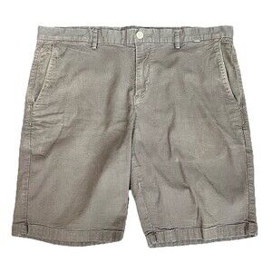 Linksoul Boardwalker Shorts Grey Khaki Chino Flat Front 9" Inseam Men’s 38